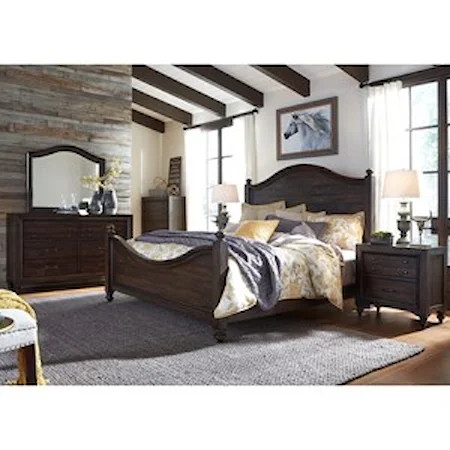 Queen Poster Bed Bedroom Group with Nightstand